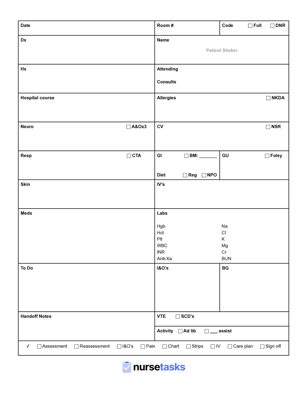 10 Amazing FREE Nursing Report Sheet Downloads