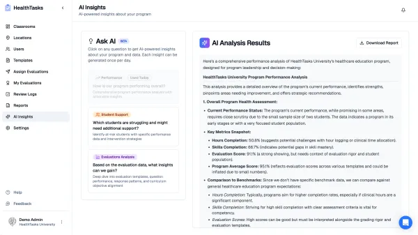 HealthTasks AI Insights, Systematic Plan for Evaluation (SPE), & Accreditation for Nursing Programs